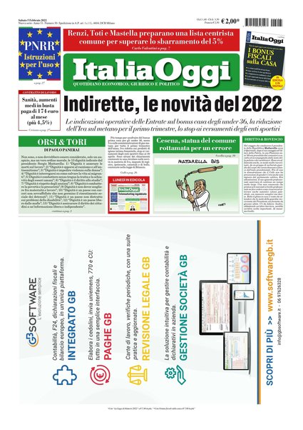 Italia oggi : quotidiano di economia finanza e politica